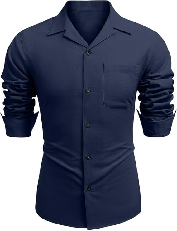 Combo of Men’s Casual Cotton Blend Shirt || Long Sleeve Button Down with Spread Collar | Lightweight Breathable Fabric | Stylish Solid Shirt for Beach, Office & Everyday Wear Pack of 2 - Image 2