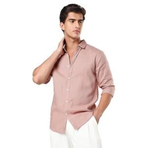 Urbano Fashion Men's Linen Blend Full Sleeve Relaxed Fit Casual Solid Shirt