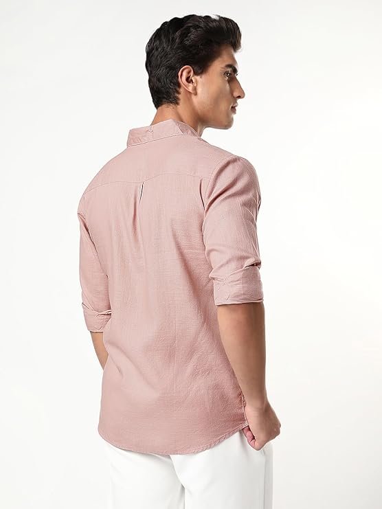 Urbano Fashion Men's Linen Blend Full Sleeve Relaxed Fit Casual Solid Shirt - Image 2