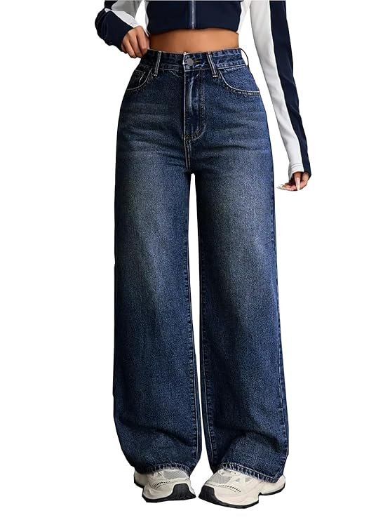 Nifty Women’s Denim Stretchable High Waist Baggy Jeans for Women