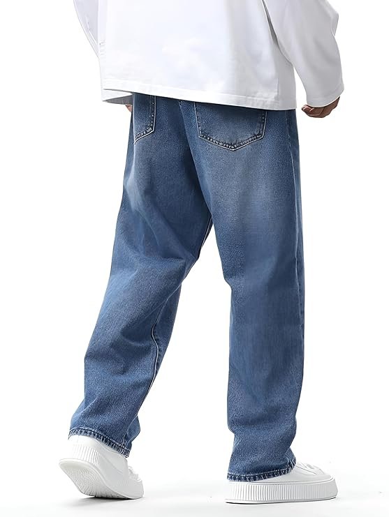 Ben Martin Men Jeans || Baggy Fit Jean's for Man || Loose Fit High Rise Denim || Stretchable Casual Wear Jean,s || Dance Rap Rapping Style Pant for Men || Denim Cotton Jeans (0) - Image 4