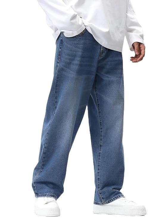 Ben Martin Men Jeans || Baggy Fit Jean's for Man || Loose Fit High Rise Denim || Stretchable Casual Wear Jean,s || Dance Rap Rapping Style Pant for Men || Denim Cotton Jeans (0) - Image 2