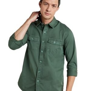 Symbol Premium Men Long Sleeve Casual Washed Cotton Twill Shirt (Regular Fit)