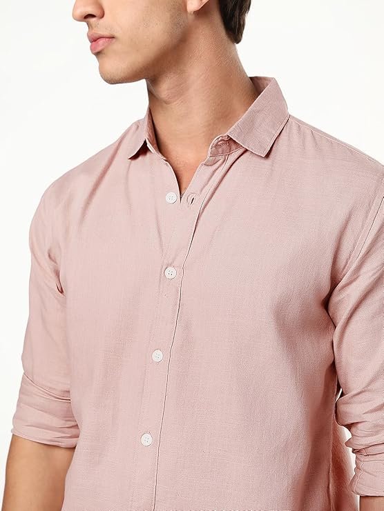 Urbano Fashion Men's Linen Blend Full Sleeve Relaxed Fit Casual Solid Shirt - Image 3