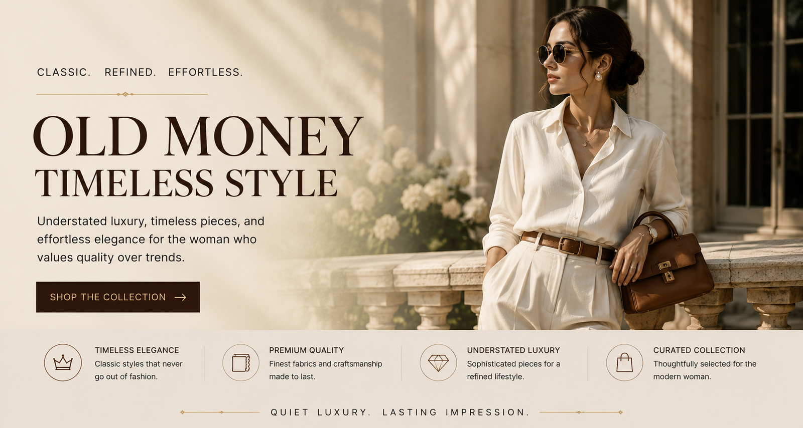 Quiet Luxury Women’s Fashion – Old Money Style, Classic Tailored Tops & Trousers